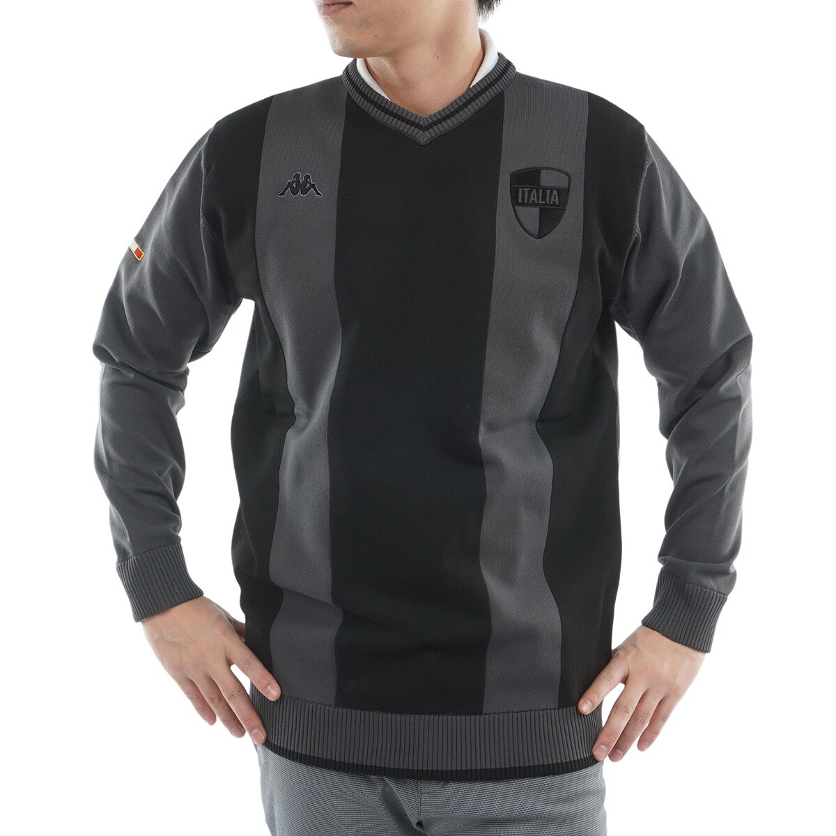 軽量ニット Vネックセーター(中間着(セーター、トレーナー))|Kappa