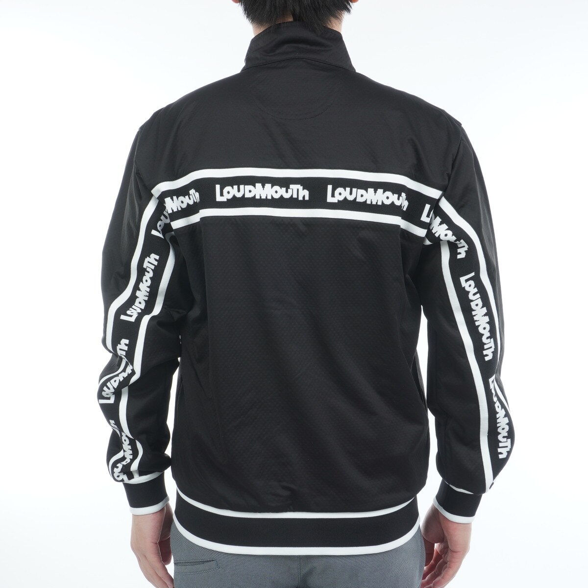 ★秋冬★ラウドマウスゴルフ★ボンディングブルゾン★LL★コミカルブロットBK ストレッチ ライトボンディングブルゾン(アウター(ブルゾン、ウインド