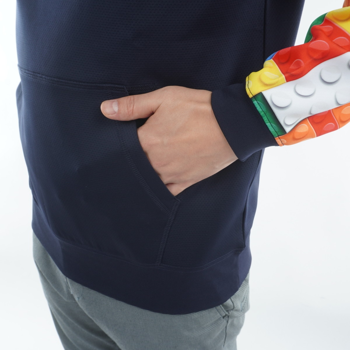 無地×柄 ダンボールニットパーカー(中間着(セーター、トレーナー