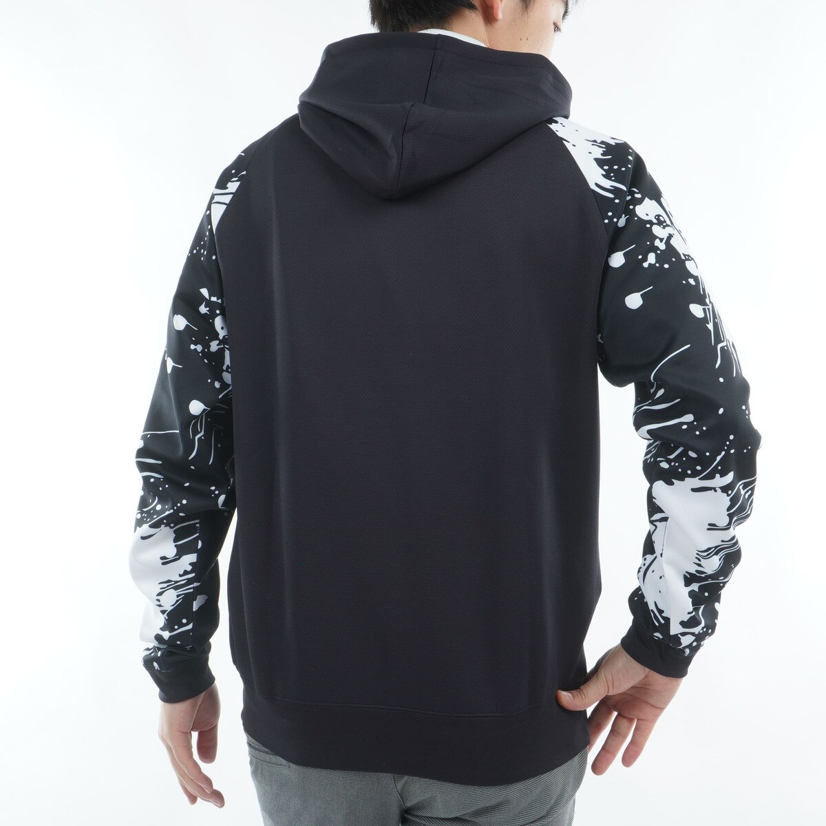 無地×柄 ダンボールニットパーカー(中間着(セーター、トレーナー