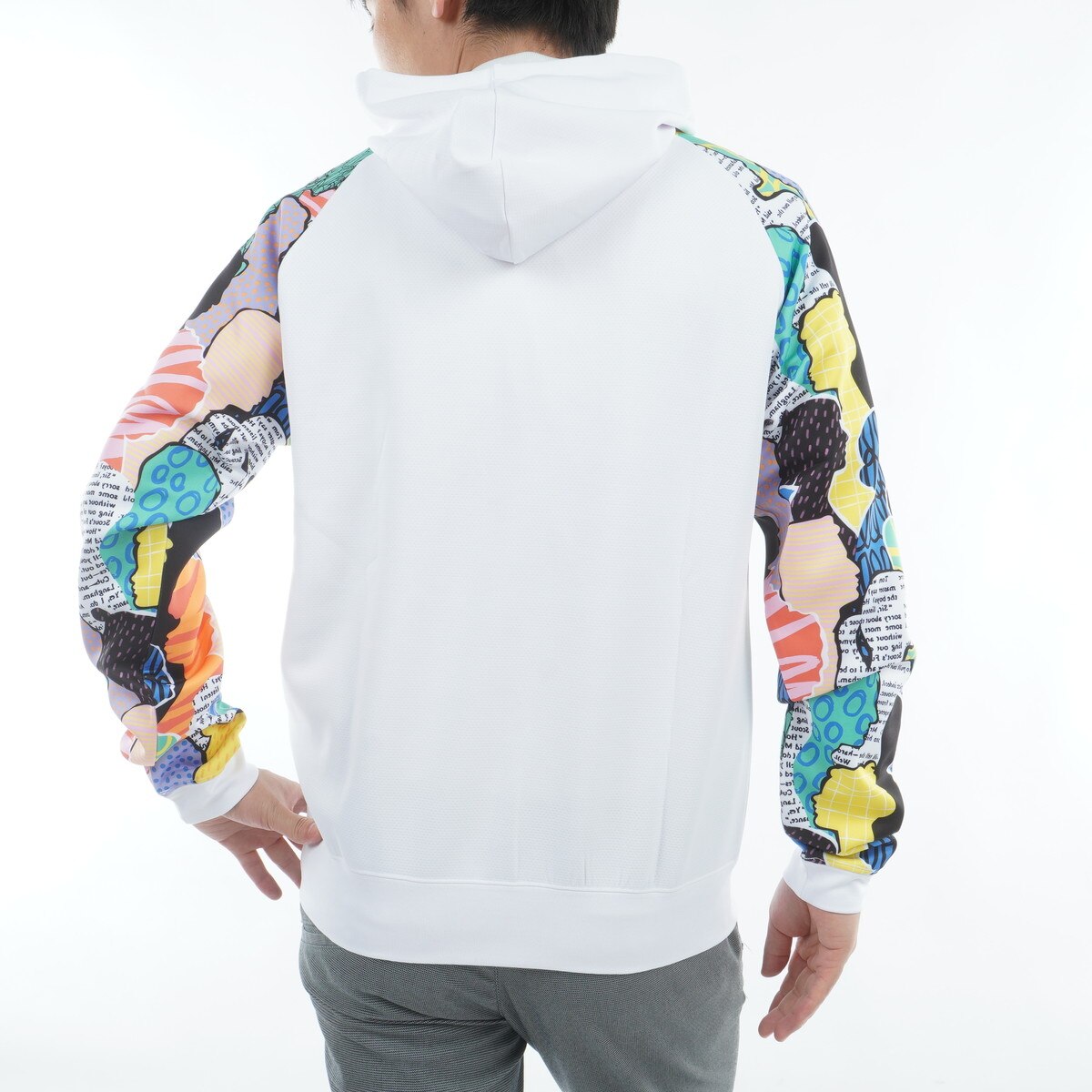 無地×柄 ダンボールニットパーカー(中間着(セーター、トレーナー