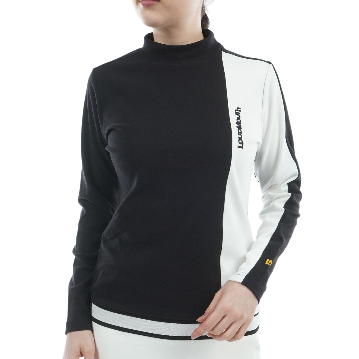 ラウドマウス LOUDMOUTH 長袖 モックネックシャツ 黒 ハイネックメンズ dショッピング |ラウドマウスゴルフ Loud Mouth Golf エンボス柄