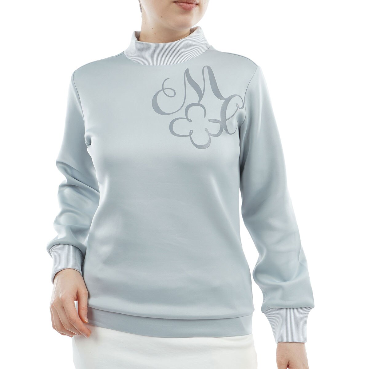 ストレッチ 長袖モックネックプルオーバー レディス(中間着(セーター