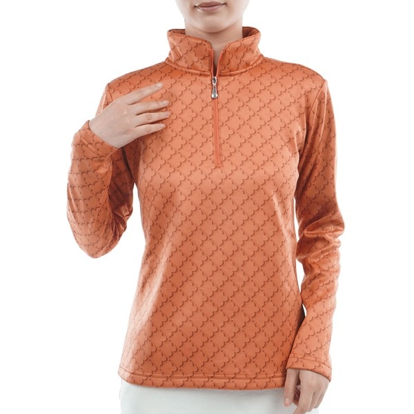 marie claire SPORT（マリクレール スポーツ）長袖モックネックシャツ（カットソー） | Op/FILA(レディース)（オーピー/フィラ）|  ワールド オンラインストア | WORLD ONLINE STORE [マリクレール] モックネック ハーフジップ 裏シャギー 734536 レディース