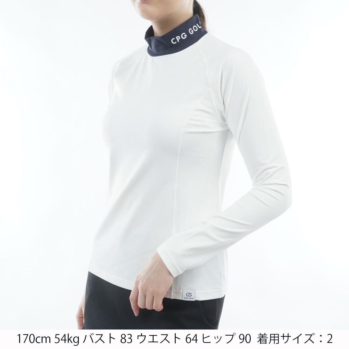 タイトフィット モックネック長袖シャツ レディス(長袖シャツ