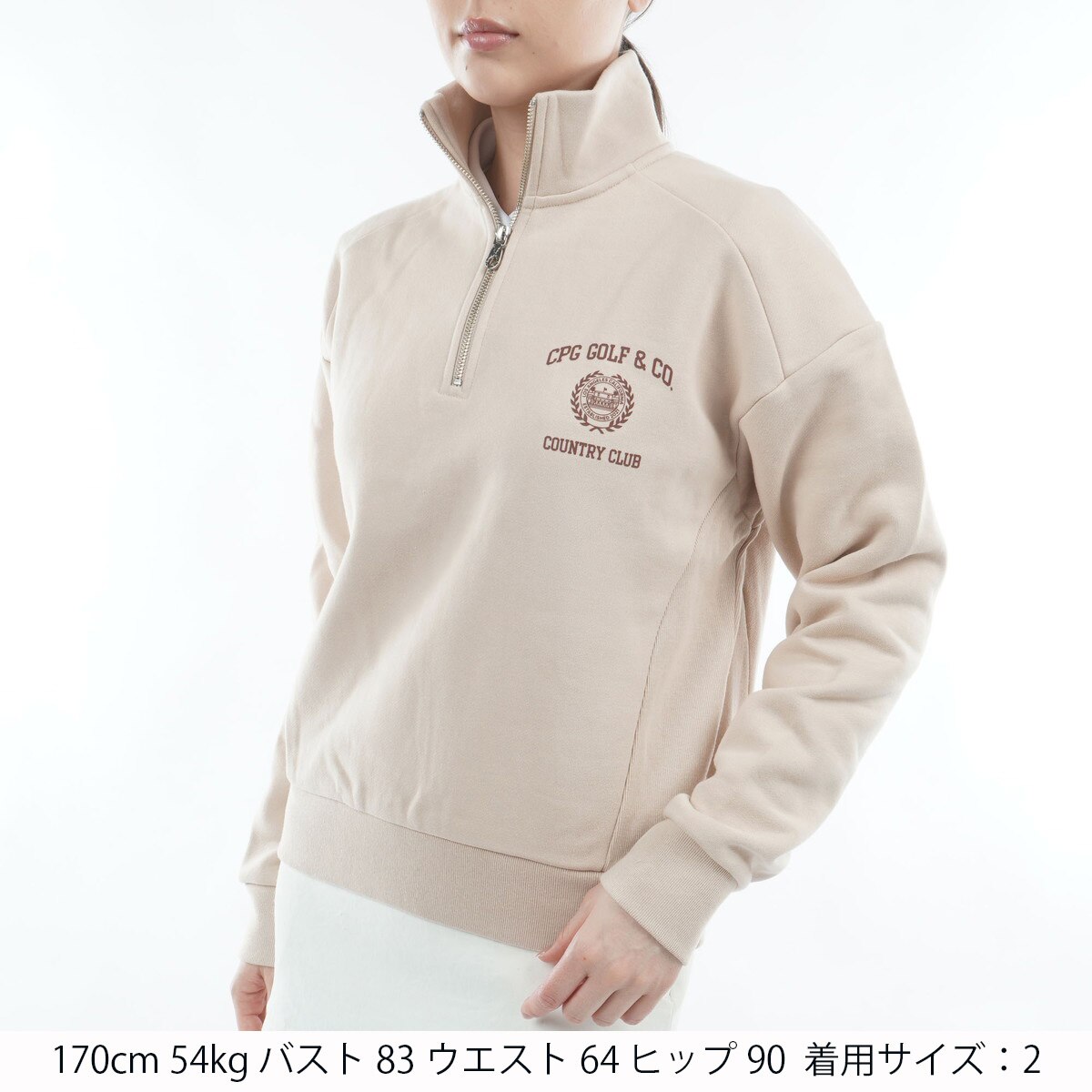 CPG GOLF ベージュ ハーフジップシャツ 2 CPG GOLF ベージュ ハーフジップシャツ 2 CPG GOLF ベージュ ハーフ