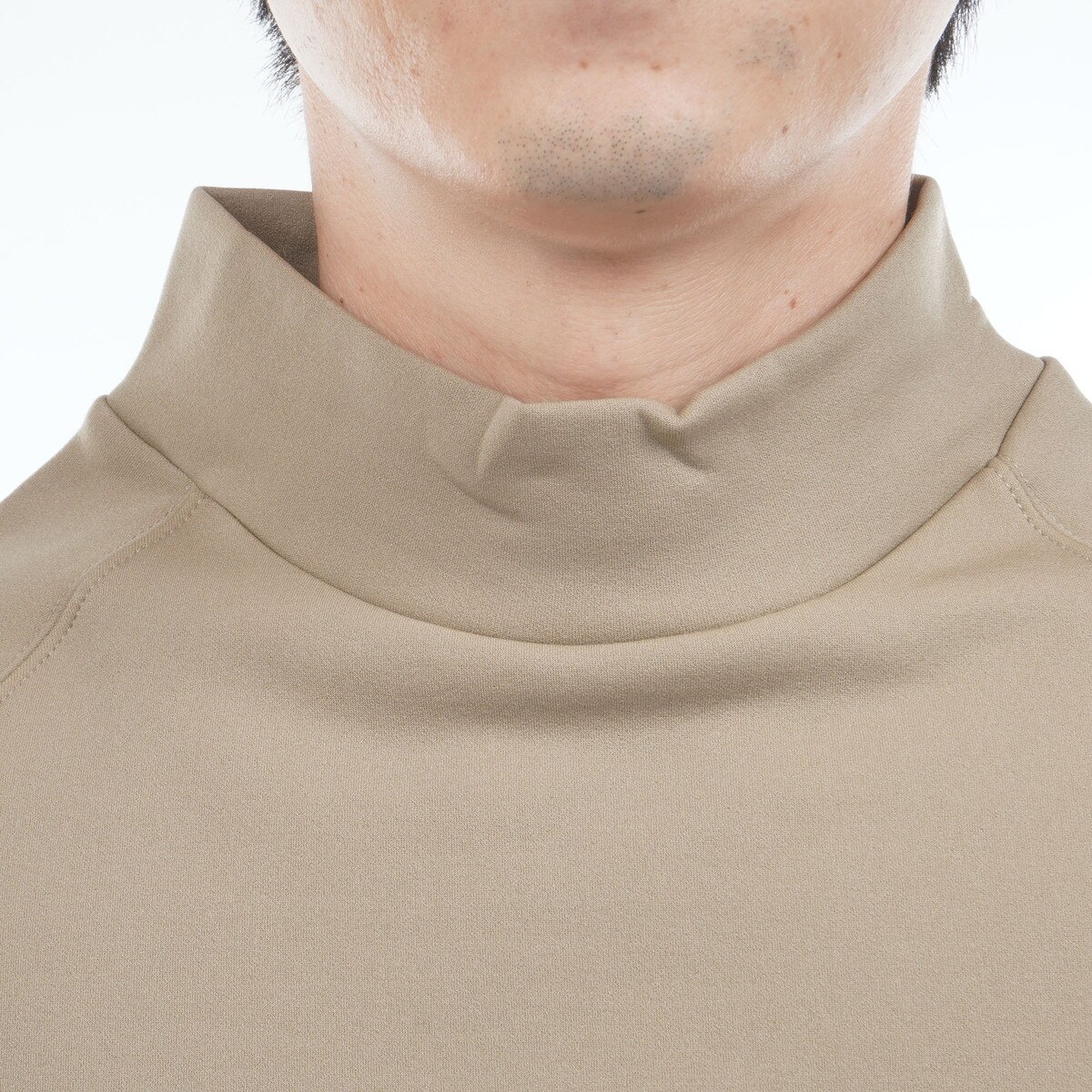 ストレッチ タイトフィット モックネック長袖シャツ(長袖シャツ