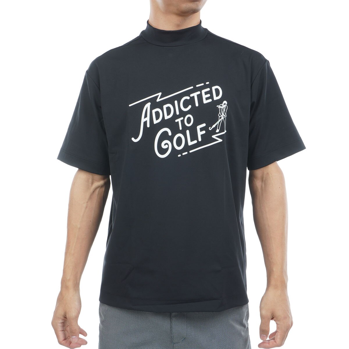 ADDICTED TO GOLF 半袖モックネックシャツ(半袖シャツ・ポロシャツ)|B