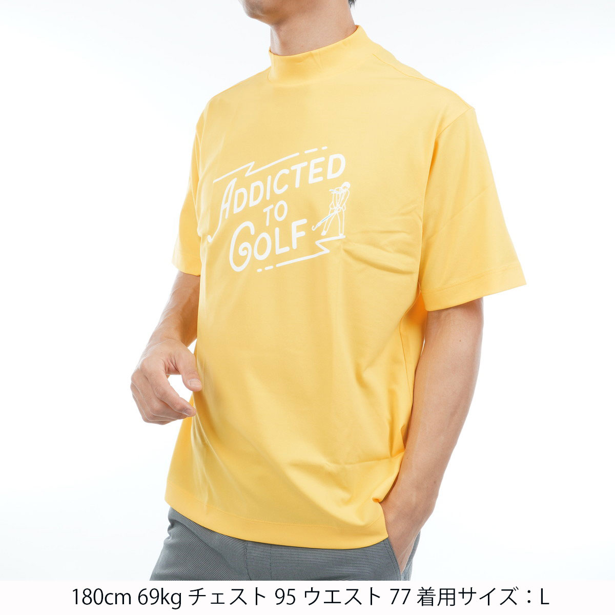ADDICTED TO GOLF 半袖モックネックシャツ(半袖シャツ・ポロシャツ)|B