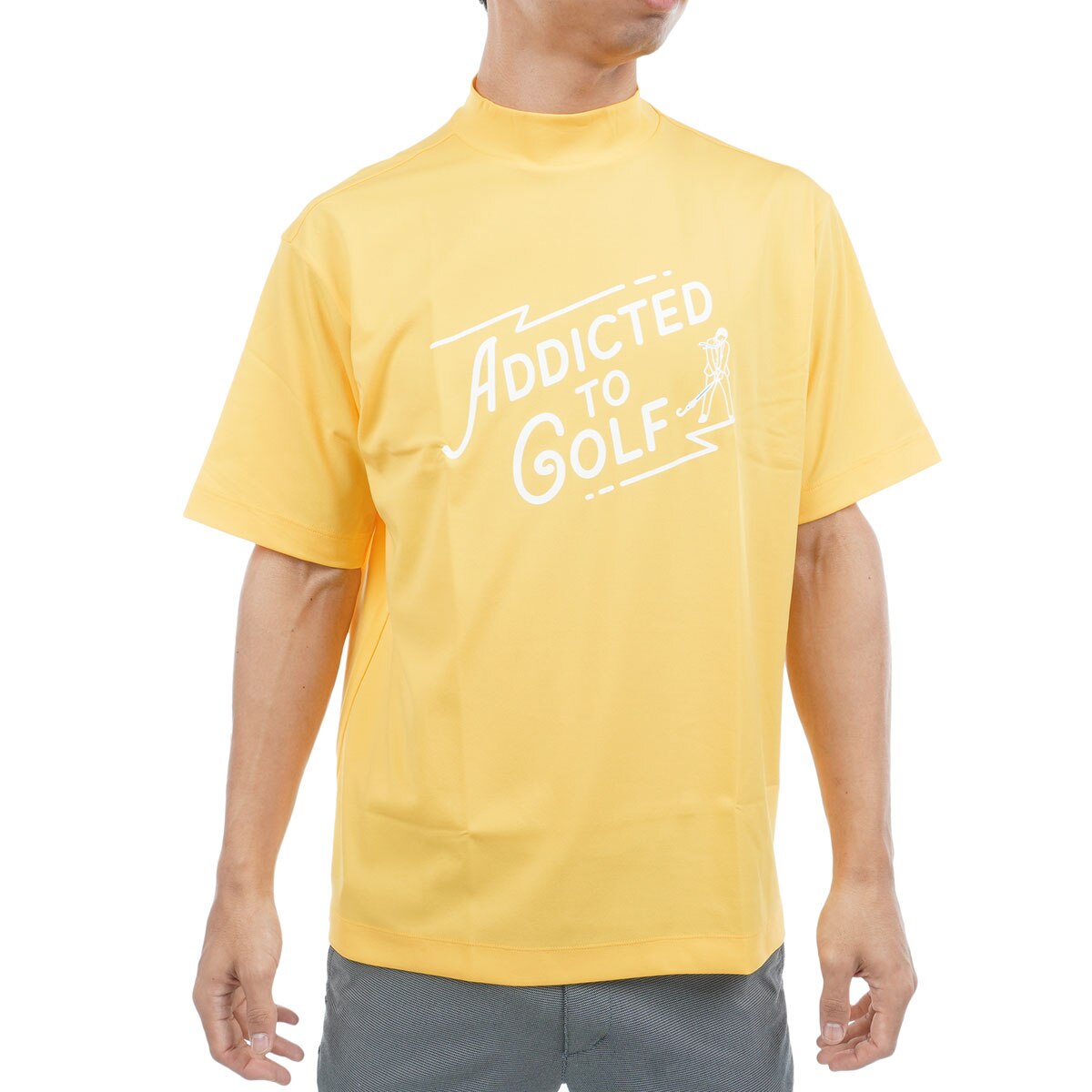 Backwards golf　モックネック　Tシャツ ADDICTED TO GOLF 半袖モックネックシャツ(半袖シャツ・ポロシャツ)|B
