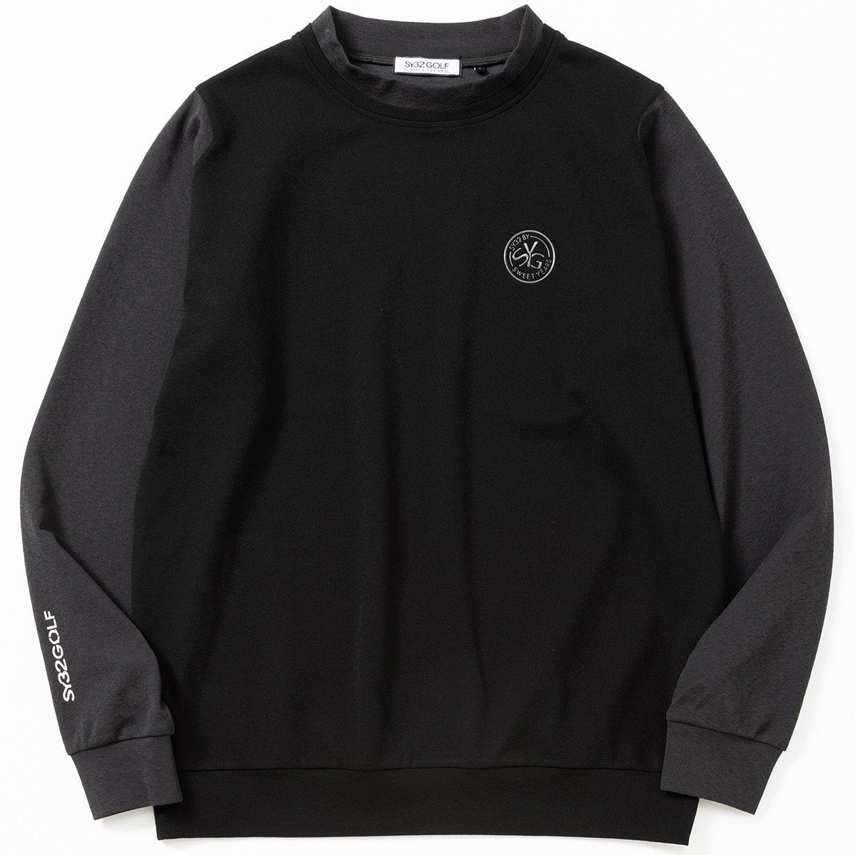 sy32 ゴルフ　モックネックシャツ　黒Mサイズ新品 SY32 ゴルフ ロングスリーブモックネック ゴルフウェア メンズ