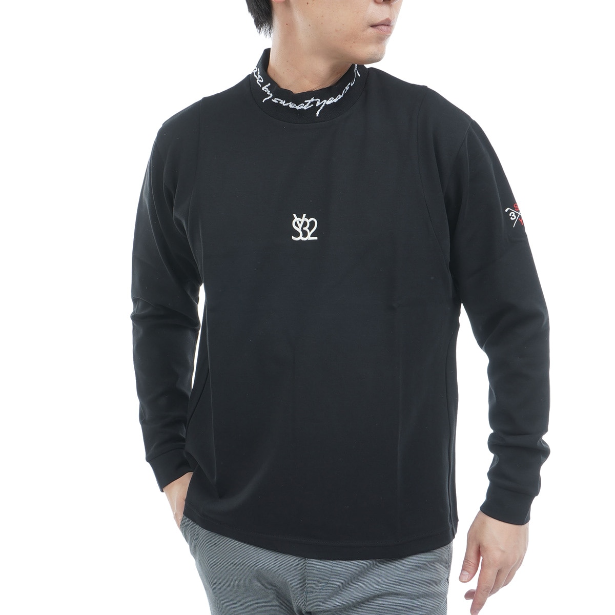 【SY32 SWEET YEARS】レディース モックネックシャツ M ブラック SY32 SWEET YEARS】レディース モックネックシャツ S ブラック