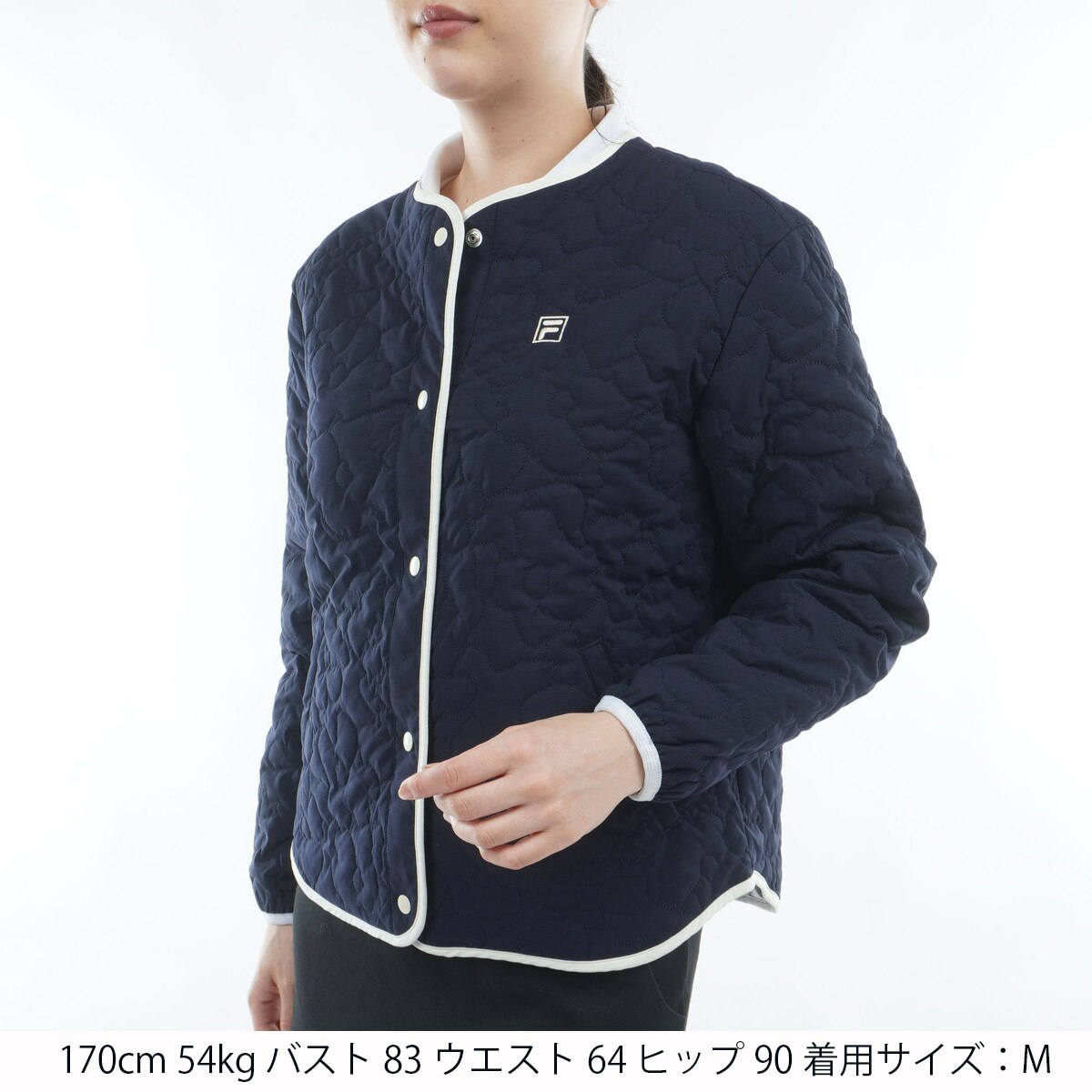 ストレッチ フラワーカモ柄 中綿キルトブルゾン レディス(アウター