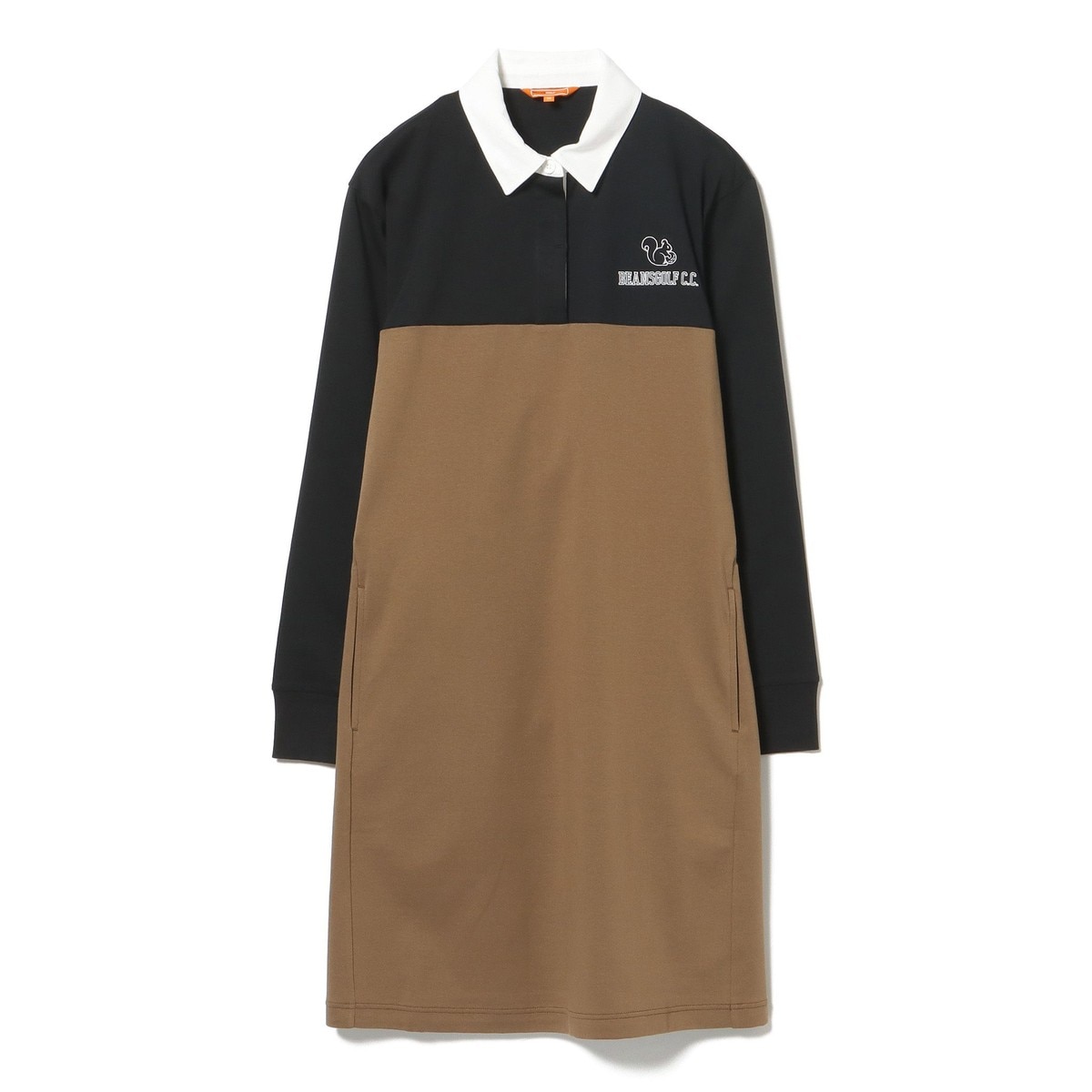 ORANGE LABEL リスロゴ ストレッチ クレリック 切替 ワンピース