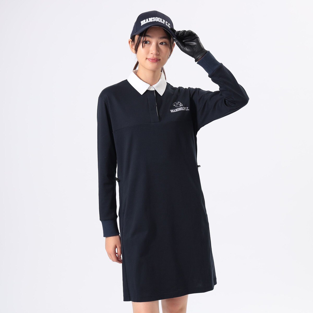 ORANGE LABEL リスロゴ ストレッチ クレリック 切替 ワンピース