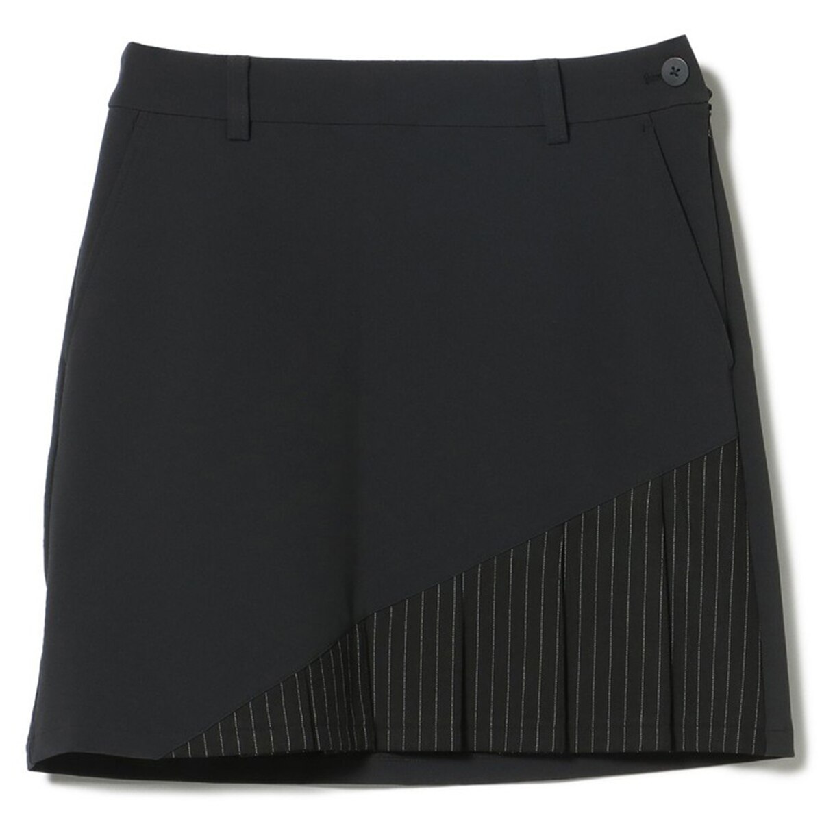 PURPLE LABEL 切替ストライプ ストレッチ プリーツスカート レディス