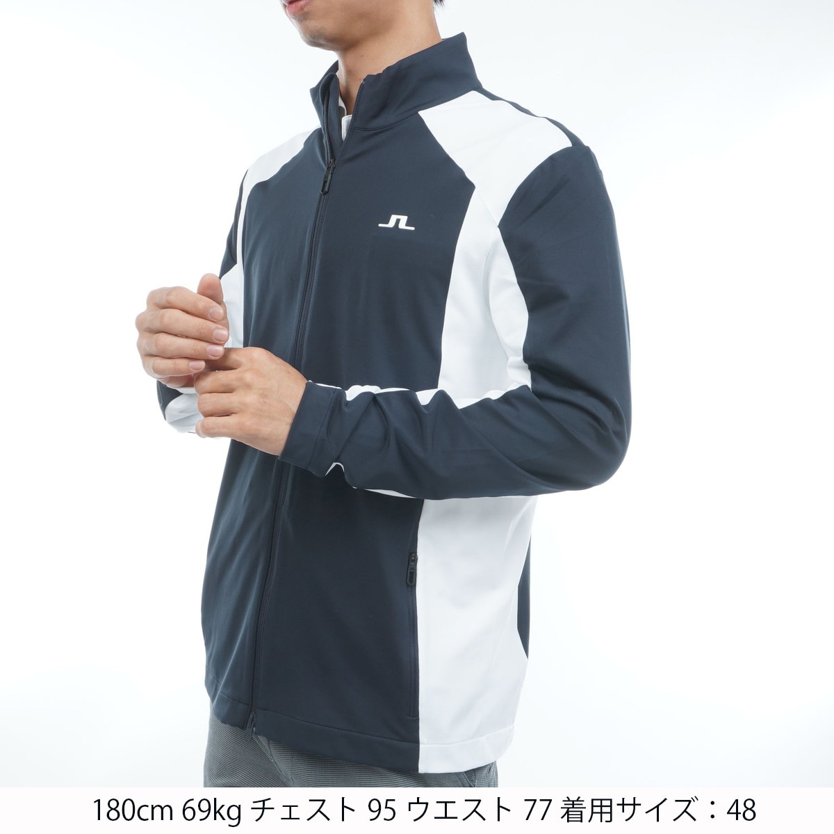 ストレッチ 裏起毛 カラーブロックミッドレイヤー(中間着(セーター
