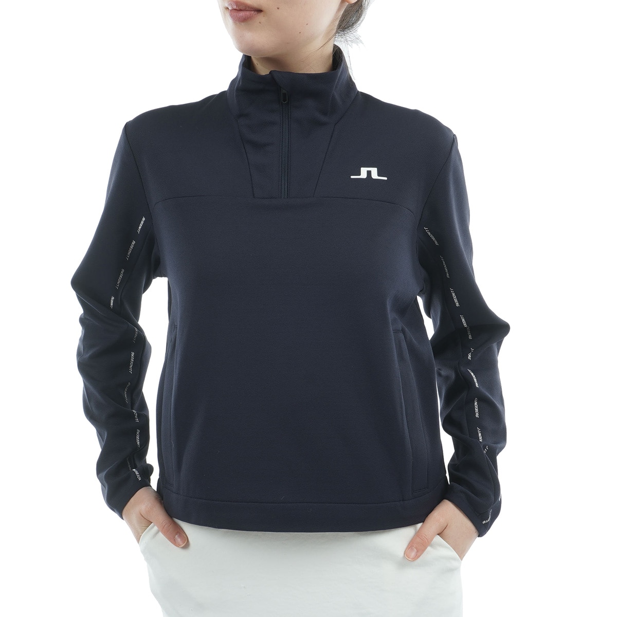 新品 J.LINDEBERG ゴルフシームレスハーフジップミッドレイヤー /M J.LINDEBERG（ジェイリンドバーグ） トレーナー スウェット ハーフ