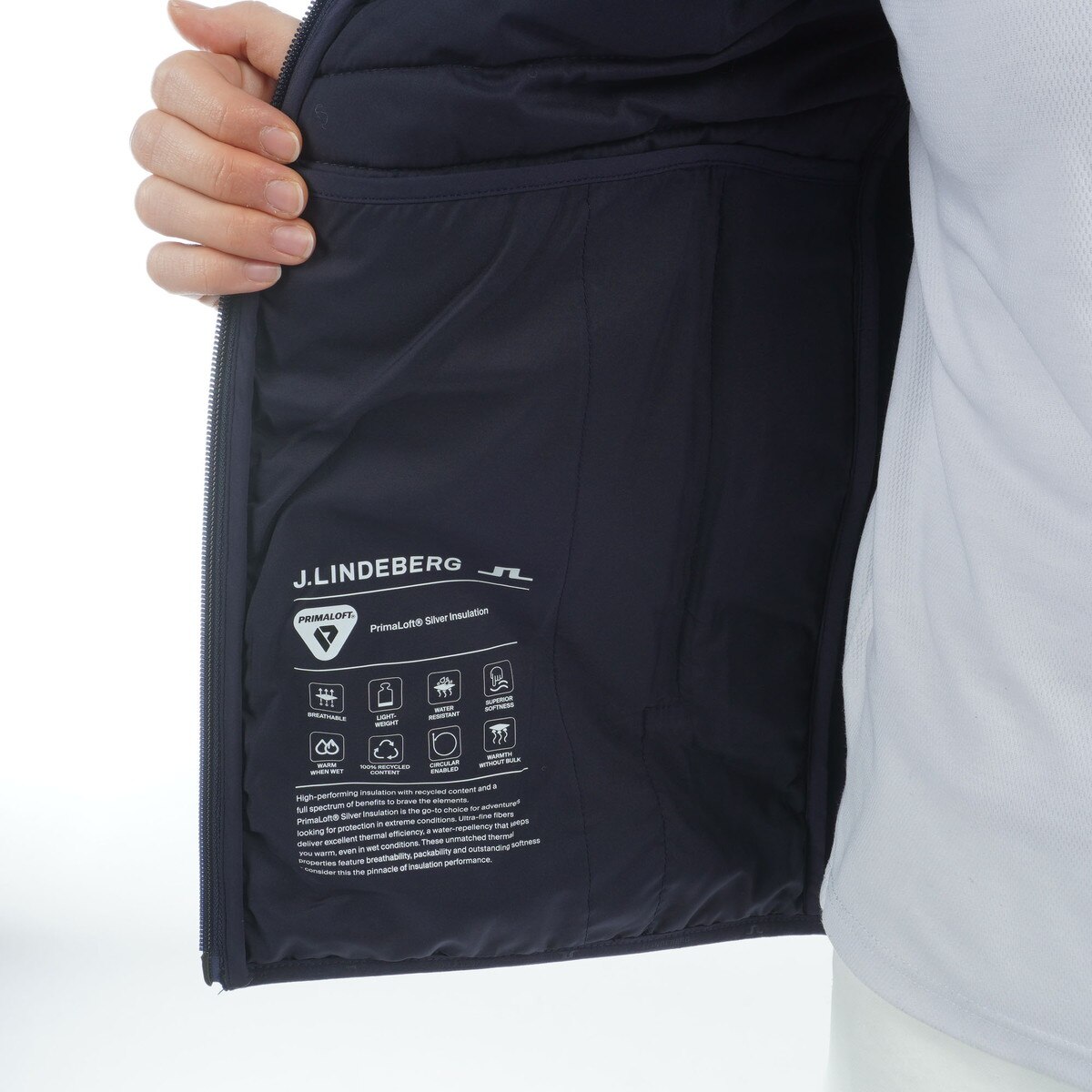 ストレッチ ハイブリッドパデットベスト レディス(ベスト)|J.LINDEBERG