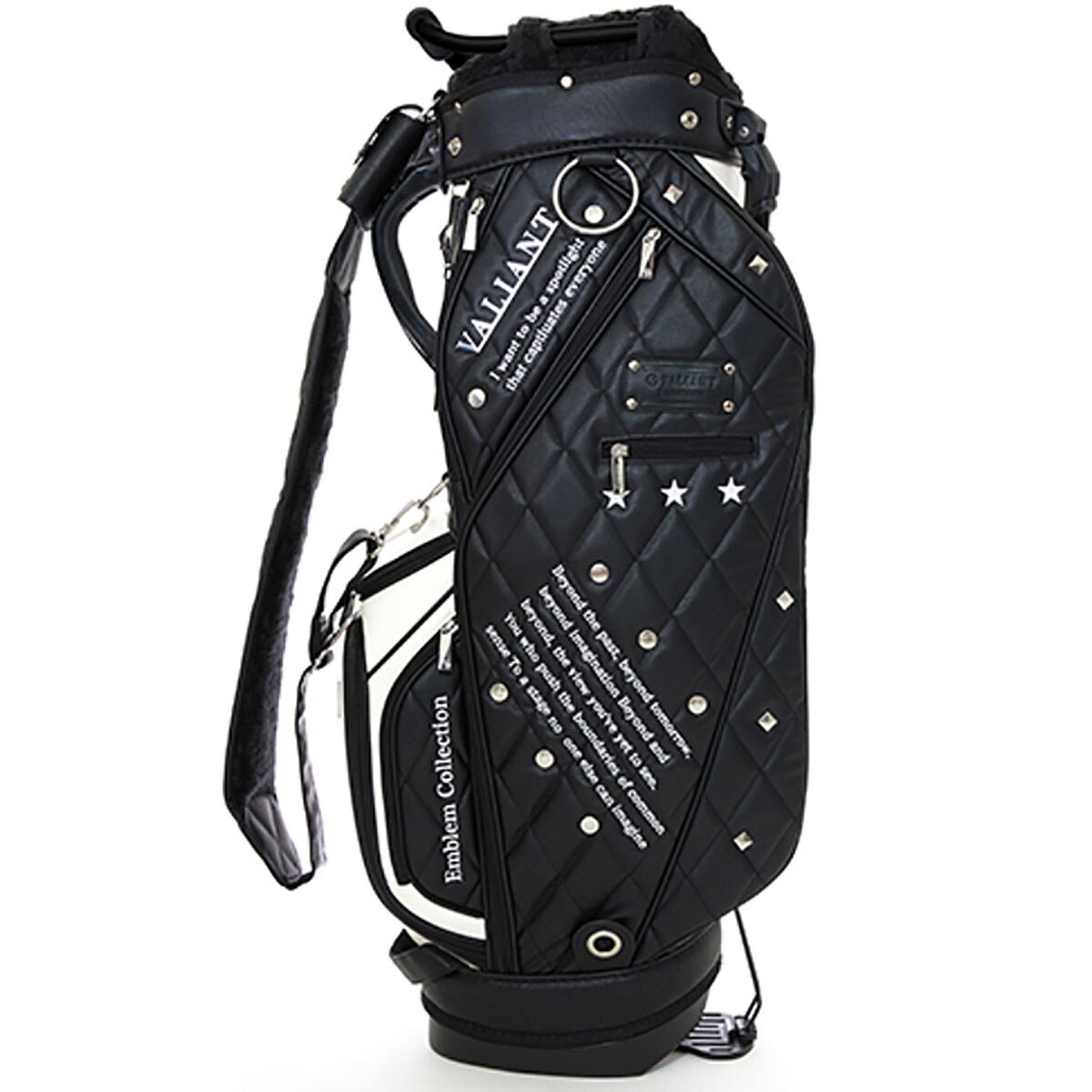 サンプル VALIANTゴルフ エンブレム スタンドバッグ BK×WH シェリフ ベストセラー 商品スポーツ - サンプル VALIANTゴルフ エンブレム