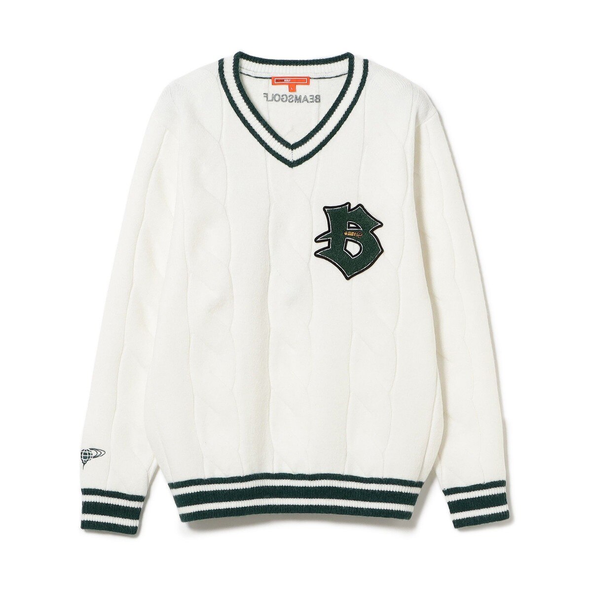 ORANGE LABEL リブライン Vネック ニット(中間着(セーター、トレーナー