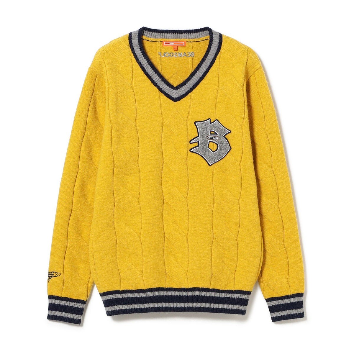 ORANGE LABEL リブライン Vネック ニット(中間着(セーター、トレーナー