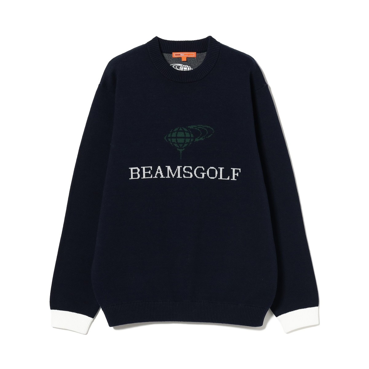 ORANGE LABEL ジャカードロゴ バイカラーニット(中間着(セーター
