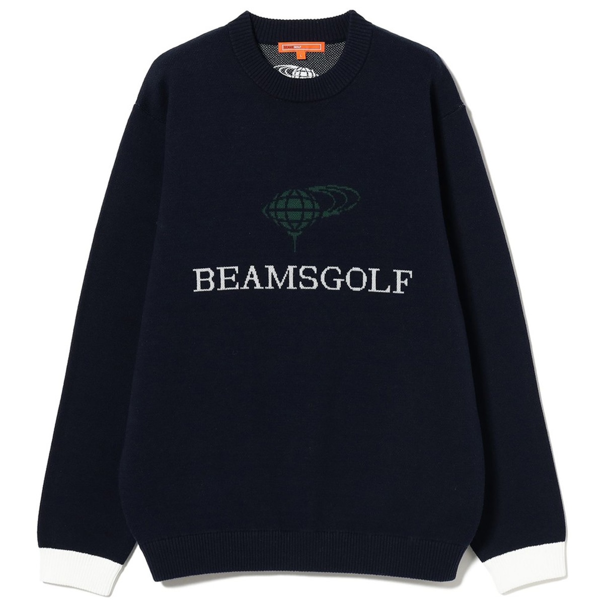 ORANGE LABEL ジャカードロゴ バイカラーニット(中間着(セーター