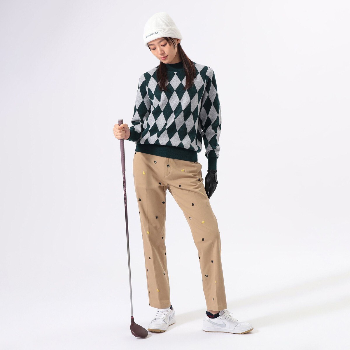 ORANGE LABEL アーガイル ニット プルオーバー レディス(中間着