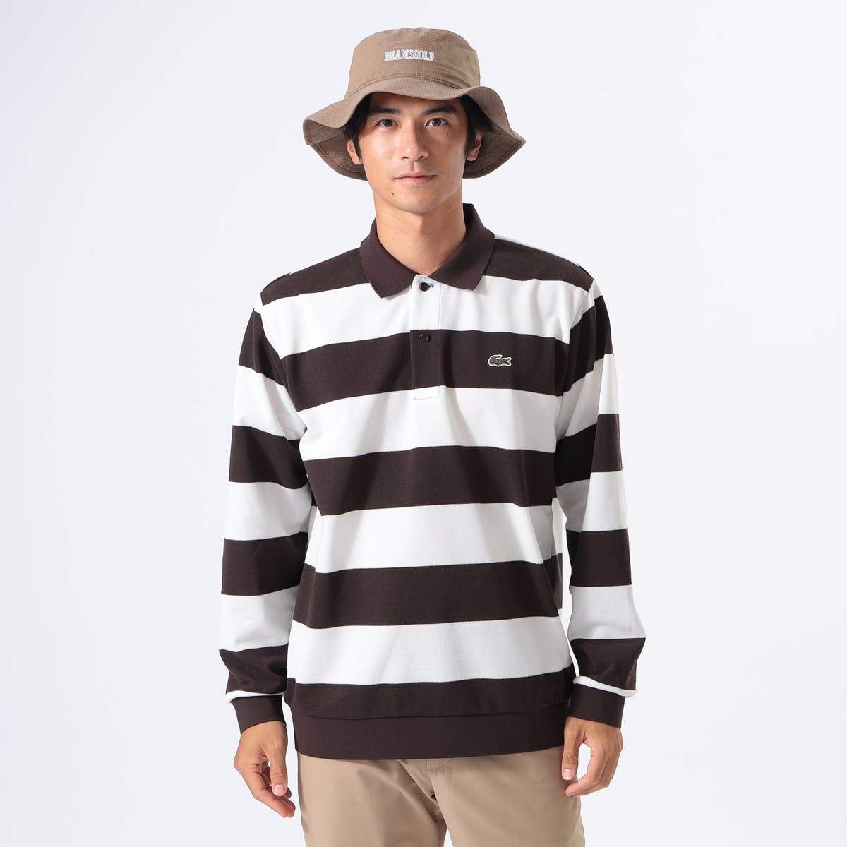 別注 LACOSTE ボーダー ロングスリーブ ポロシャツ(長袖シャツ
