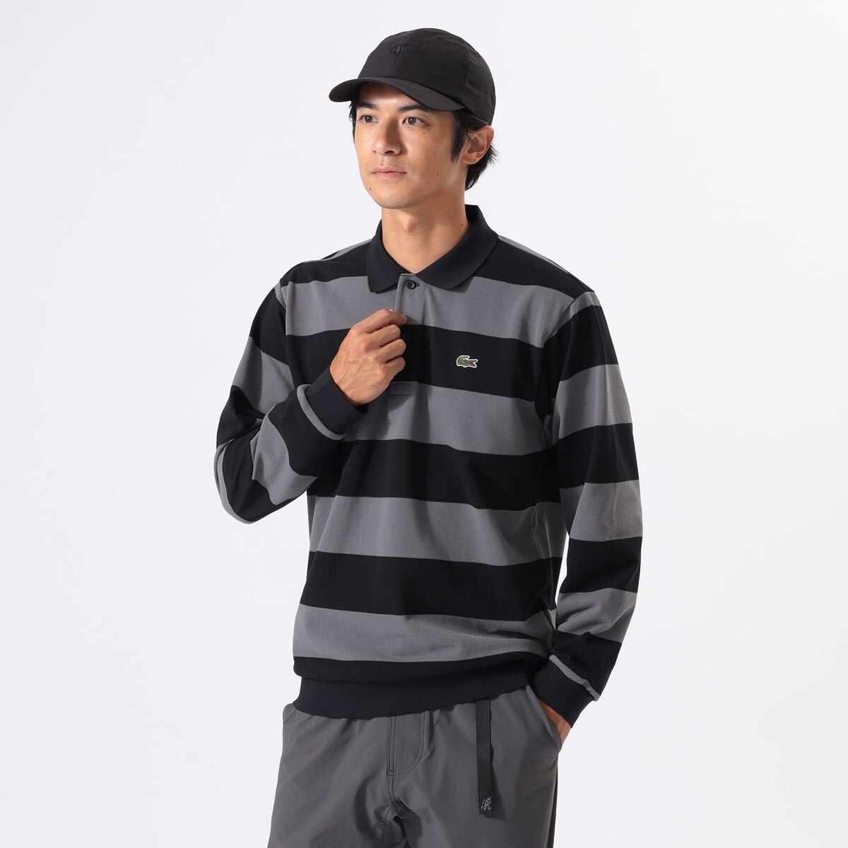 別注 LACOSTE ボーダー ロングスリーブ ポロシャツ(長袖シャツ