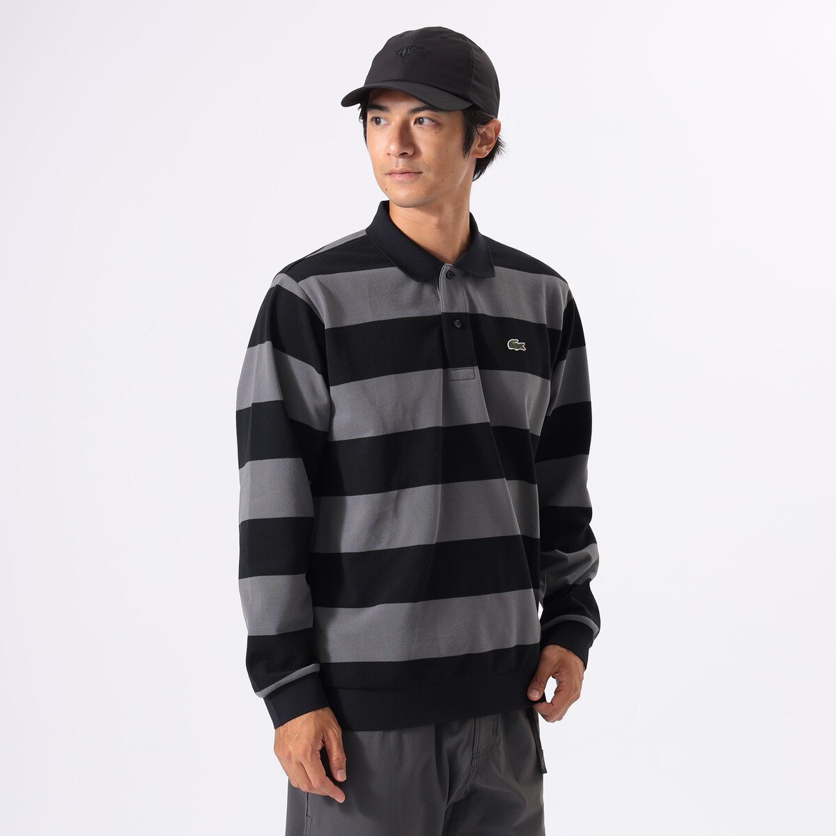 別注 LACOSTE ボーダー ロングスリーブ ポロシャツ(長袖シャツ