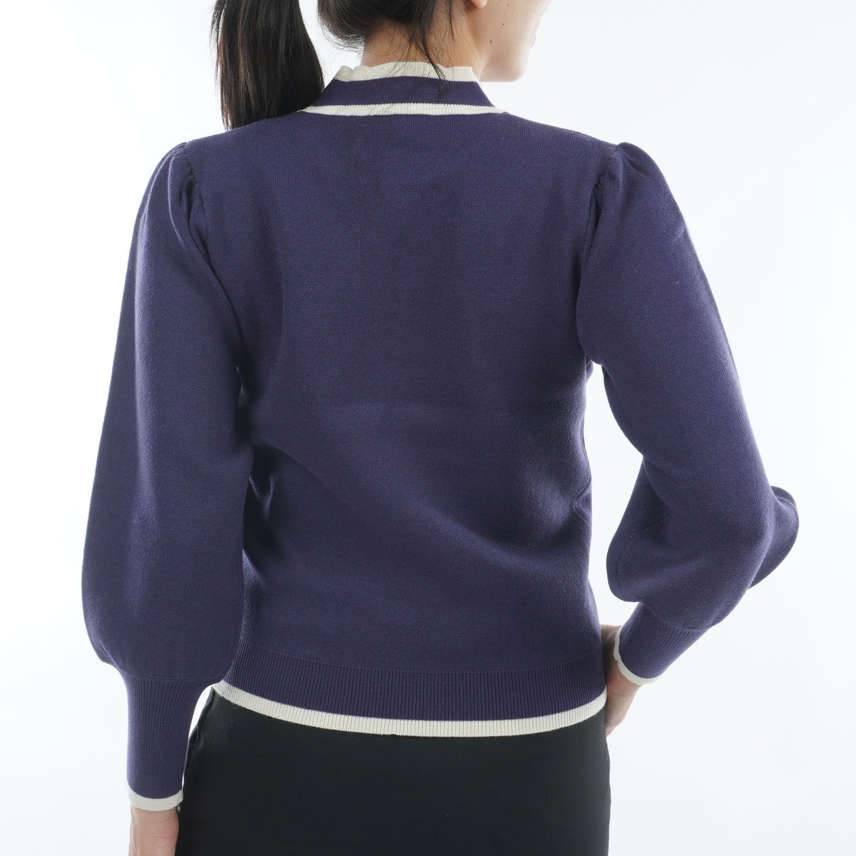 防静電気 ロゴパフスリーブセーター レディス(中間着(セーター