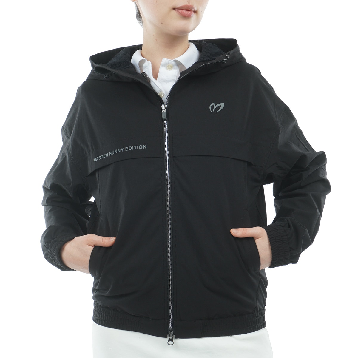 ストレッチリップストップ×高密度ツイル レイヤードフーディーブルゾン