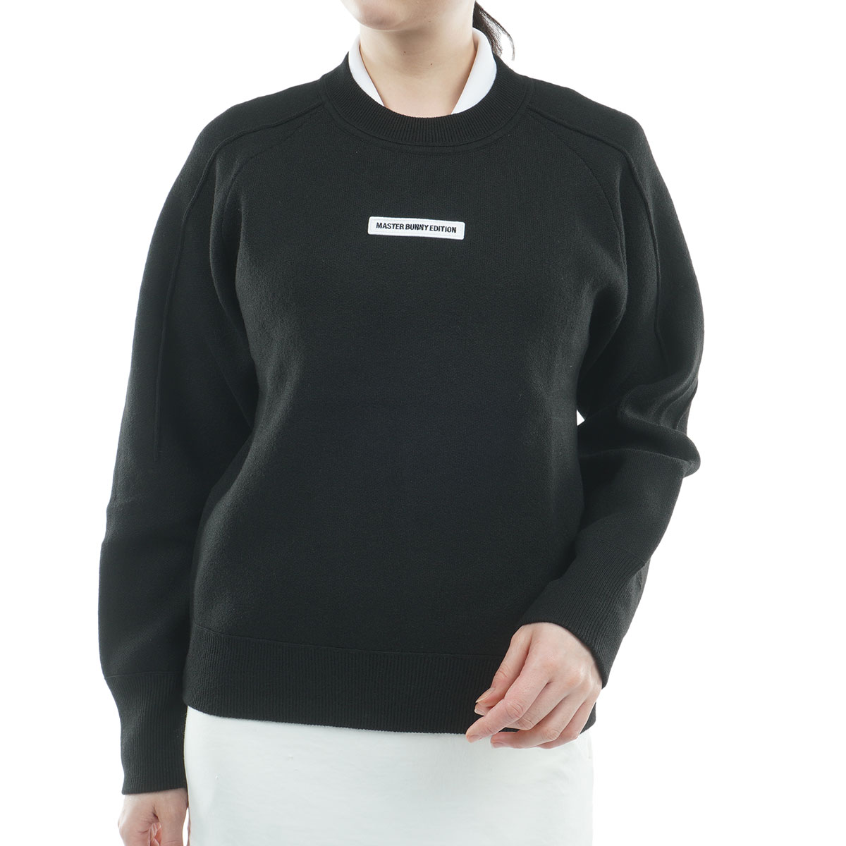 Wジャカードプルオーバー丸首セーター レディス(中間着(セーター