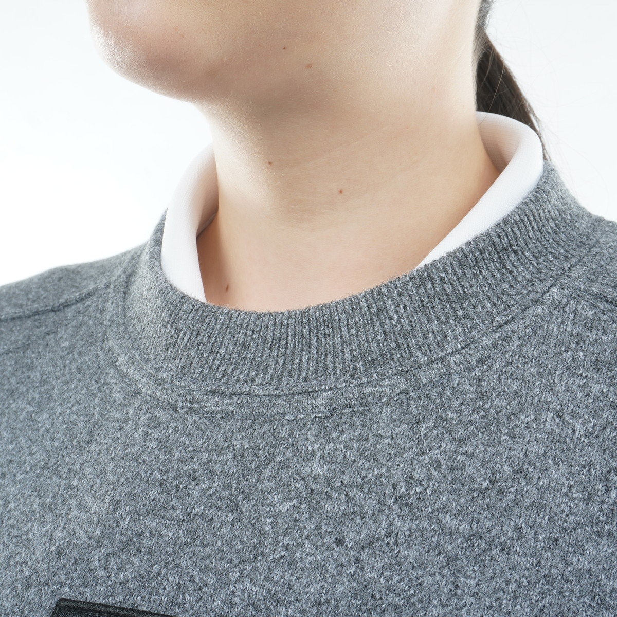 Wジャカードプルオーバー丸首セーター レディス(中間着(セーター