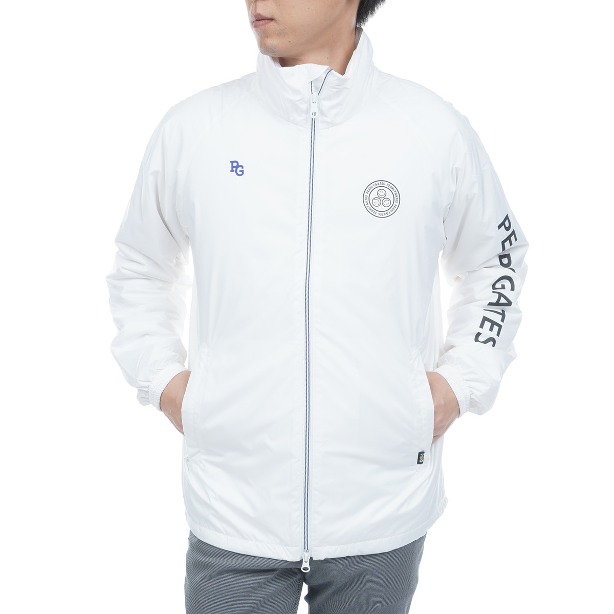 パーリーゲイツ　白　ホワイト ジャケット　新品　サイズ5 ブルゾン ミニリップ フルジップブルゾン(アウター(ブルゾン、ウインド