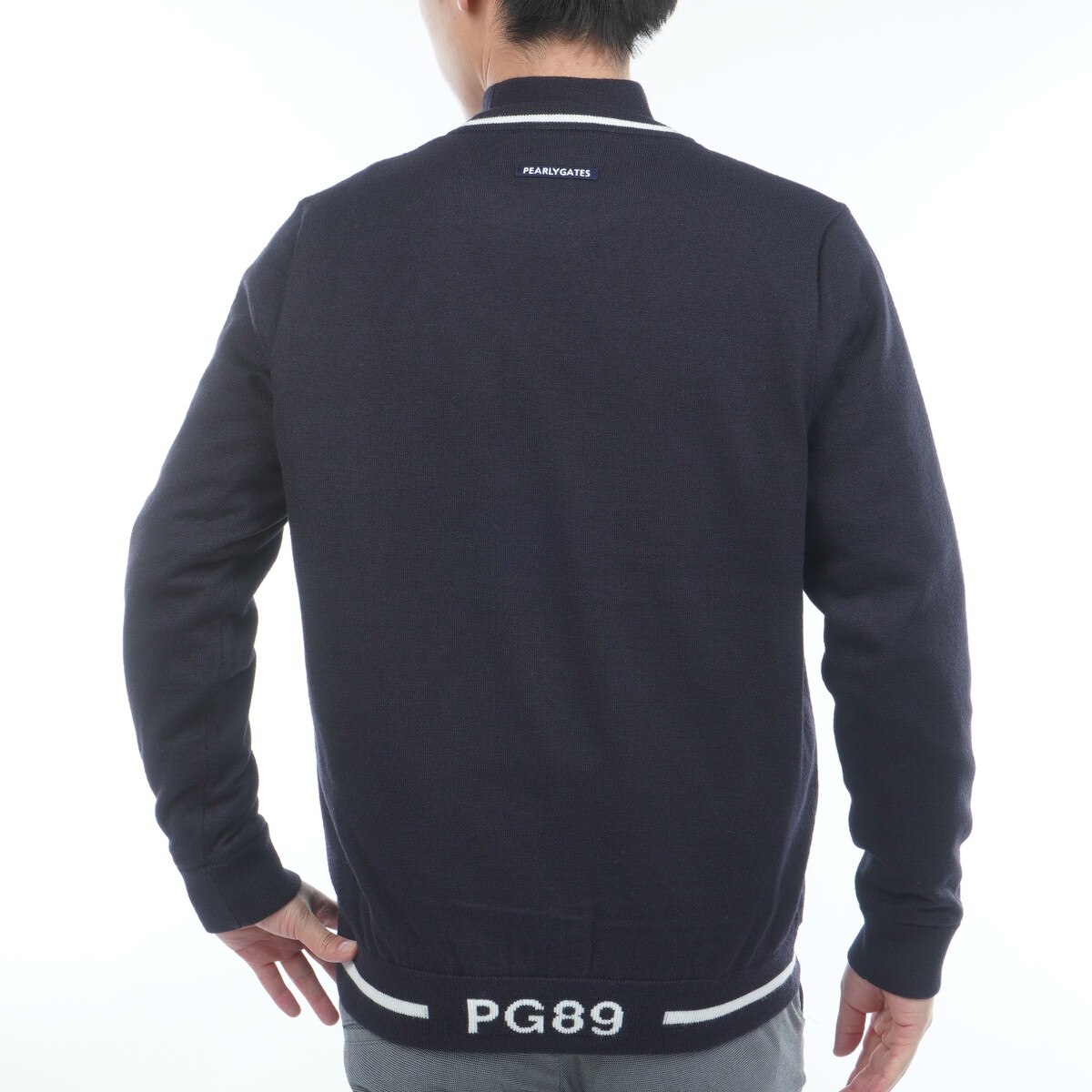 Pearly Gates パーリーゲイツ 天竺 ストレッチ裏地 ツイン ニット 天竺×ストレッチ裏地＆地柄 ツインセーター(中間着(セーター