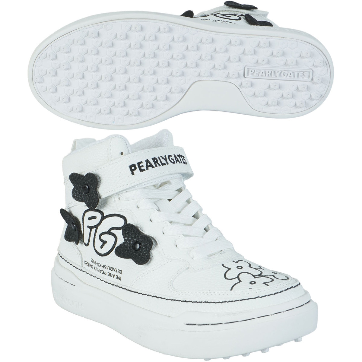 PEARLY GATES 花柄ハイカットスパイクシューズ ロゴ×花柄ハイカットシューズ レディス(【女性】シューズ)|PEARLY