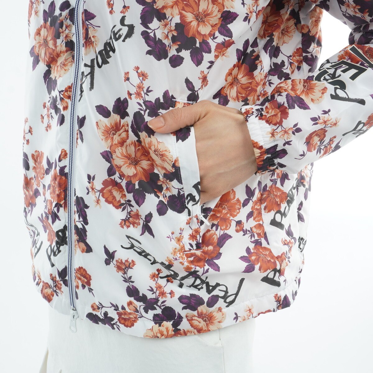 パーリーゲイツ　ブルゾン　レディース　ゴルフ　ジャケット　花柄　美品　GOLF ミニリップ 繊細花柄 フルジップブルゾン レディス(アウター(ブルゾン