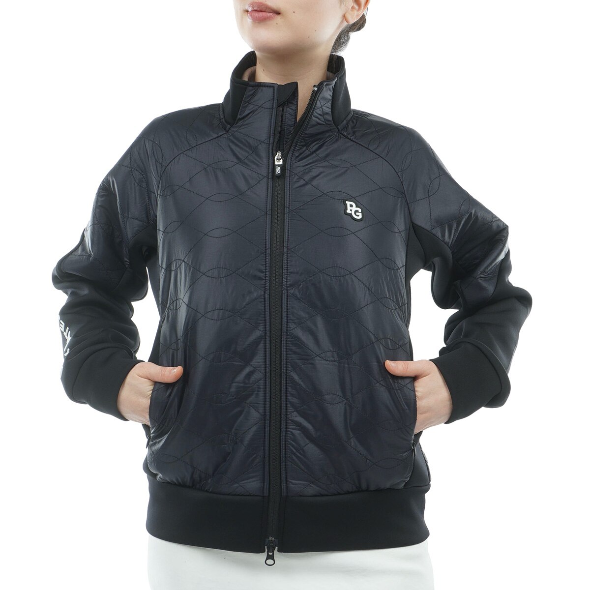 PEARLY GATES ブラック　フルジップジャケット PERTEX QUANTUM フルジップブルゾン レディス(アウター(ブルゾン