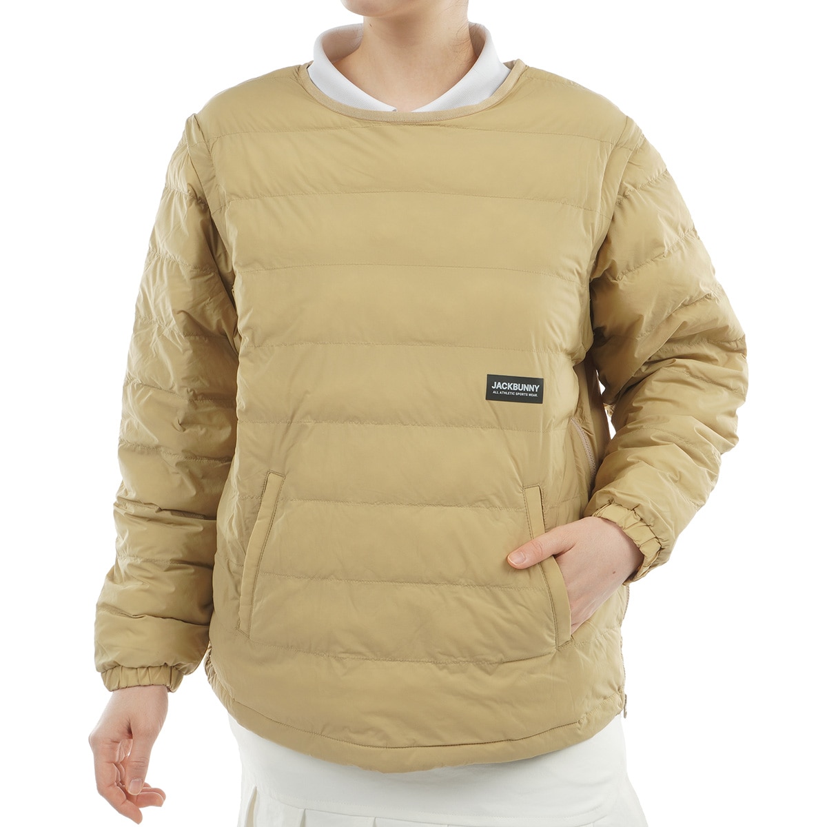 新品 ジャックバニー 2WAYストレッチタフタ ボア襟ブルゾン(6)LL/黄 ストレッチタフタ 2WAY中綿ブルゾン レディス(アウター(ブルゾン