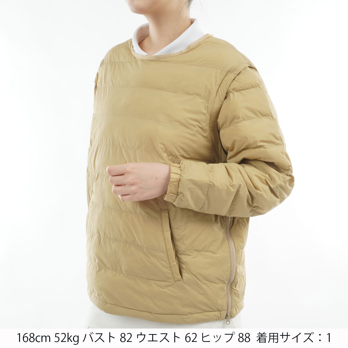 ストレッチタフタ 2WAY中綿ブルゾン レディス(アウター(ブルゾン