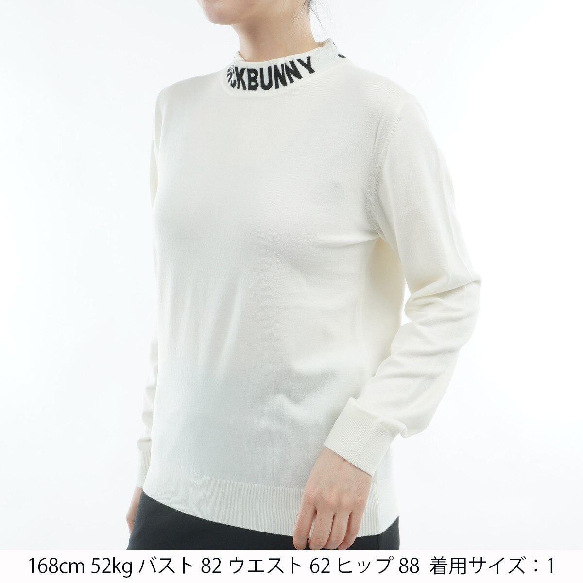 新品 ジャックバニー カシミヤタッチタートルネックニット(6)サイズLL/白 カシミヤタッチ モックネックセーター レディス(中間着(セーター