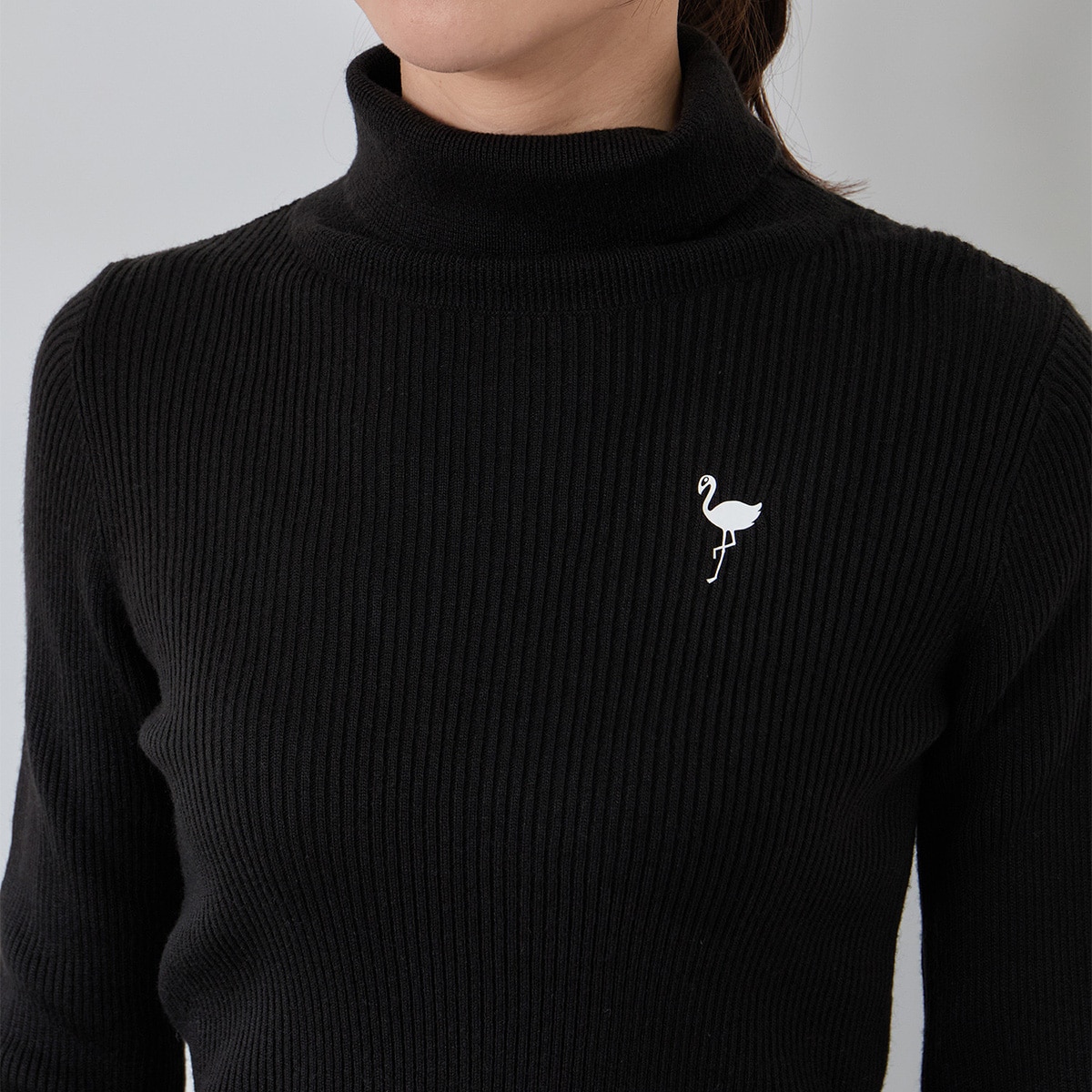 新品JUN＆ROPE タートルネックセーター Ｌ バイカラー切替リブタートルネックセーター レディス(中間着(セーター