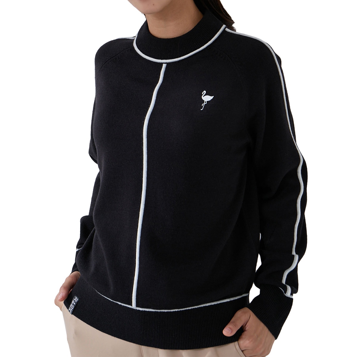 ジュン アンド ロペ　JUN & ROPE　配色ライン使いモックセーター　レディス 配色ライン使いモックセーター レディス(中間着(セーター、トレーナー