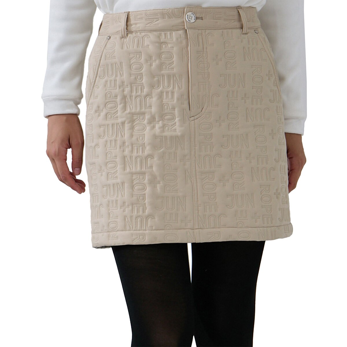 新品タグ付き JUN & ROPE ダウンスカートS ベージュ ゴルフスカート
