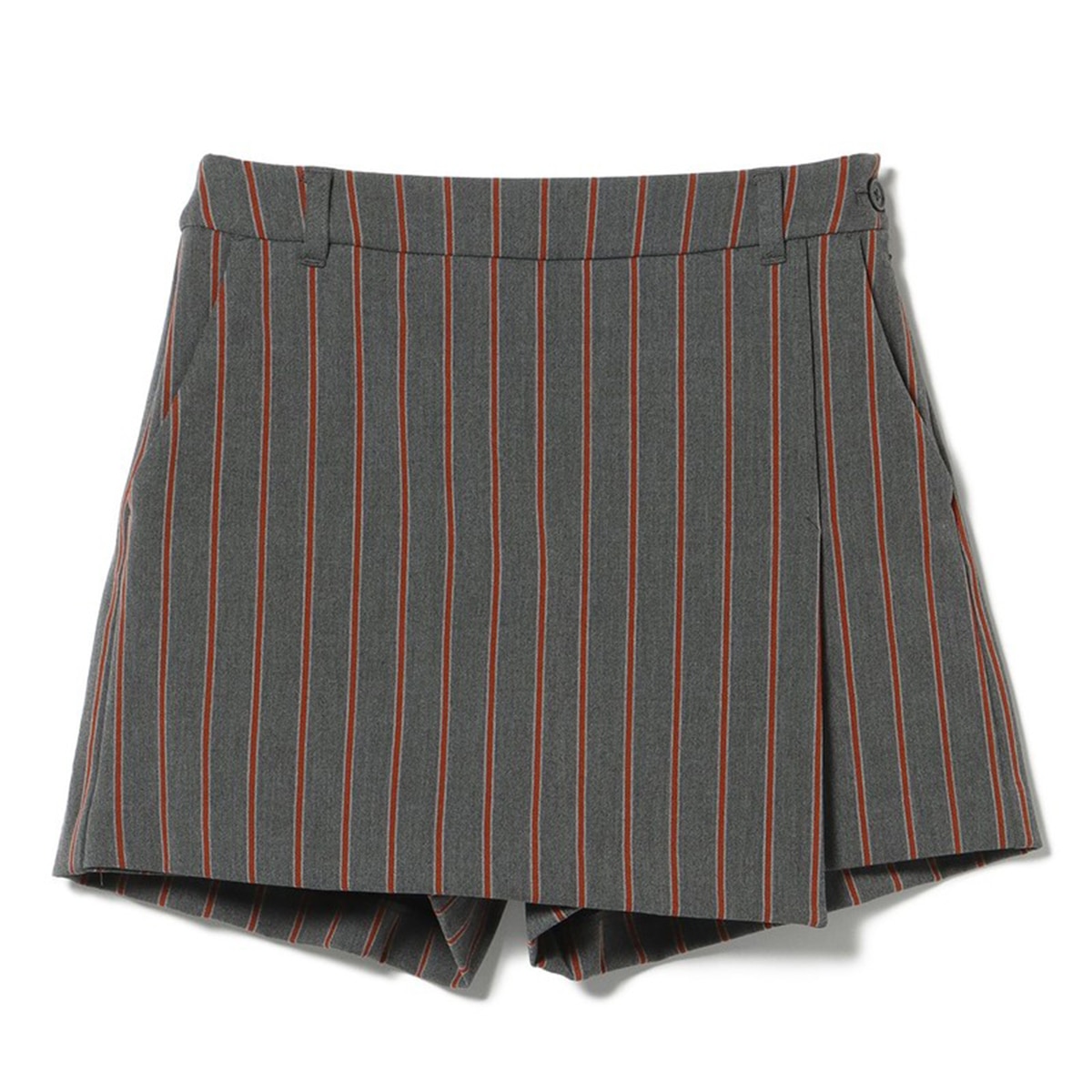 PURPLE LABEL 裏起毛 ストライプ ラップキュロット レディス(ハーフ