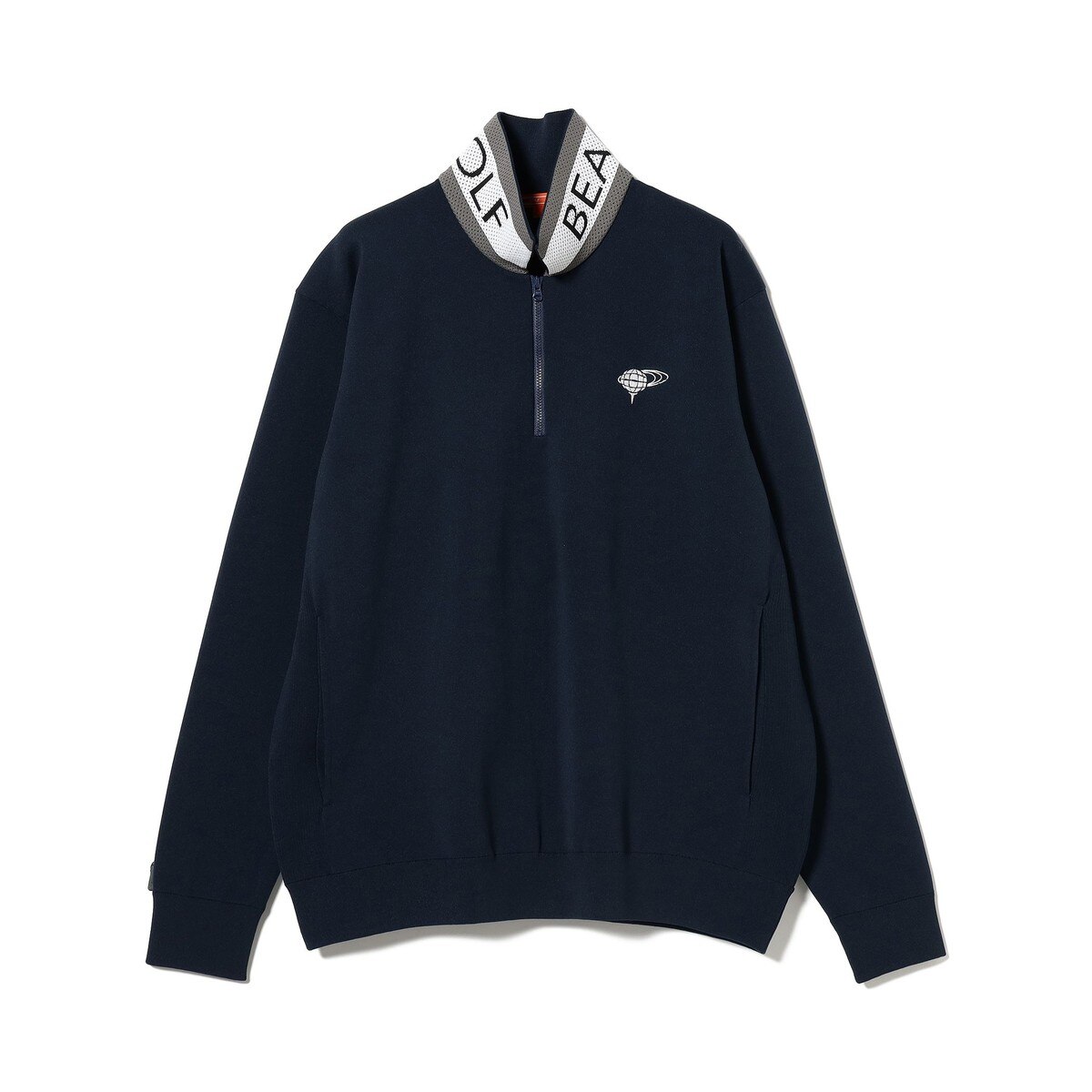 ORANGE LABEL 襟裏ロゴ ハーフジップ ニット(中間着(セーター