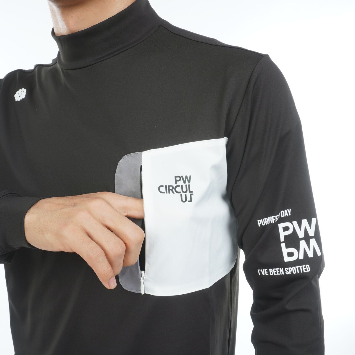 吸水速乾 UV遮蔽率99.5％ UVカット ストレッチ ポケットモックネック